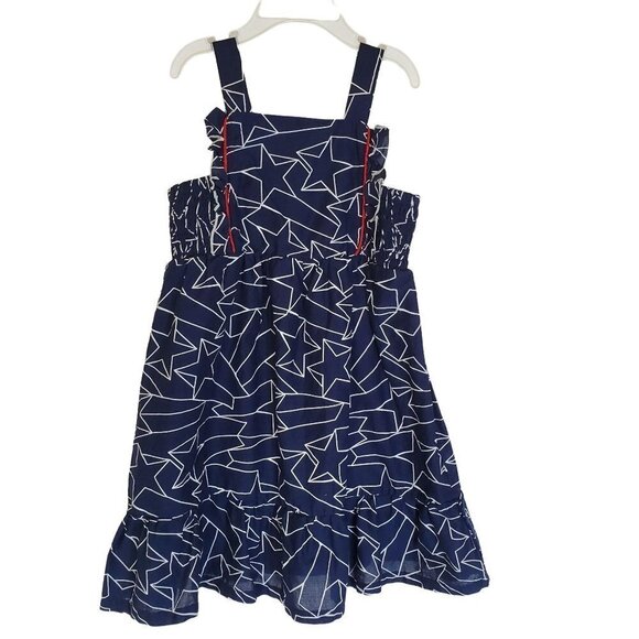 Cat & Jack Bib Sundress Navy Cotton Elastic Midriff Lined Toddler Girl 4T NEW - Picture 1 of 6